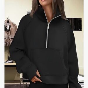 👉 Women’s Half Zip Cropped Sweatshirt – Quarter Zip Pullover Hoodie